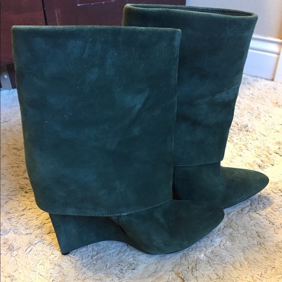 Enzo Angiolini Shoes - Enzo Angiolini green Suede Women's Boots